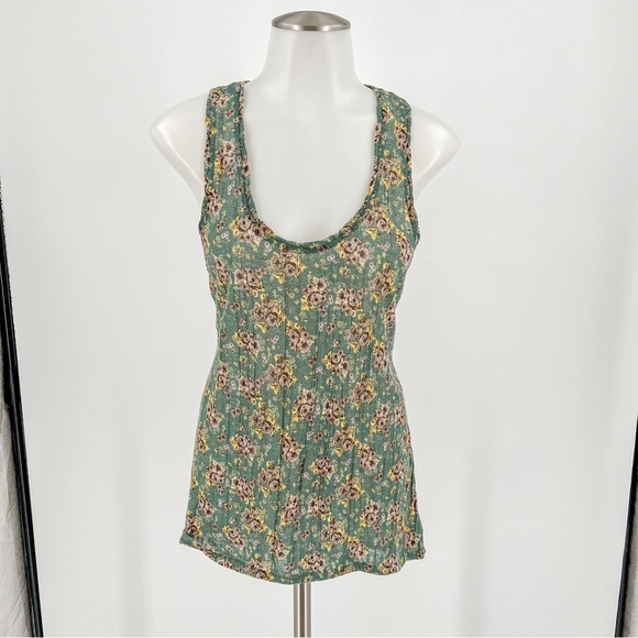 Free People Floral Racerback Tank Top - Picture 1 of 4